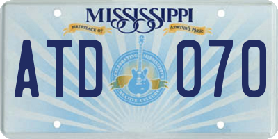 MS license plate ATD070