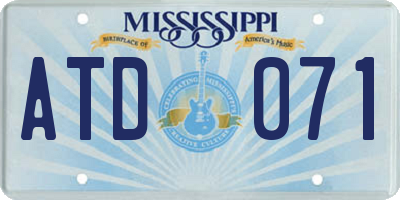 MS license plate ATD071