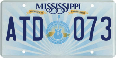 MS license plate ATD073