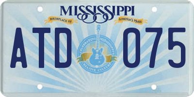 MS license plate ATD075