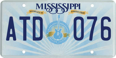 MS license plate ATD076
