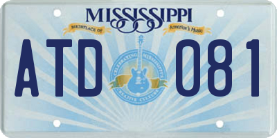 MS license plate ATD081