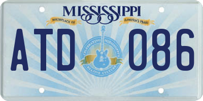 MS license plate ATD086