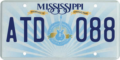 MS license plate ATD088