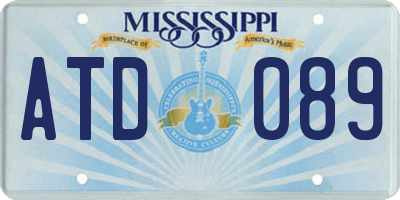 MS license plate ATD089
