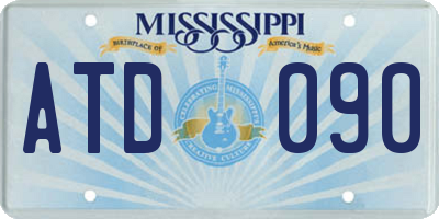 MS license plate ATD090