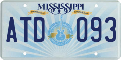 MS license plate ATD093
