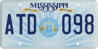 MS license plate ATD098