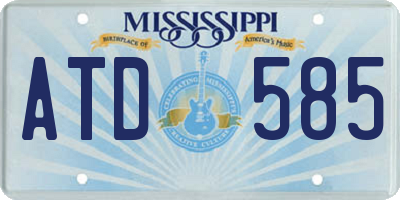 MS license plate ATD585
