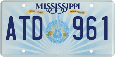 MS license plate ATD961