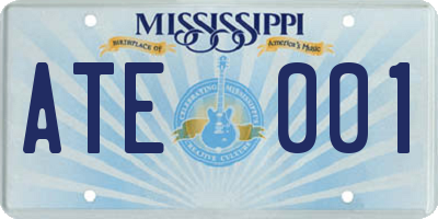 MS license plate ATE001