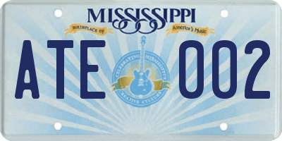 MS license plate ATE002