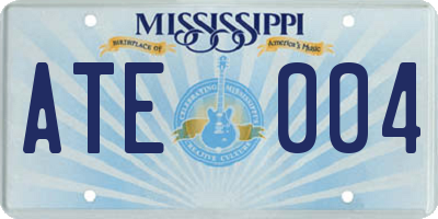MS license plate ATE004