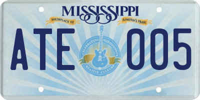 MS license plate ATE005