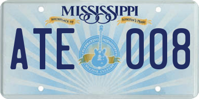 MS license plate ATE008