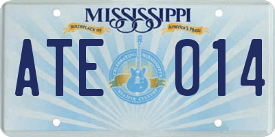 MS license plate ATE014