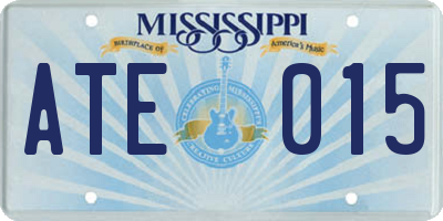 MS license plate ATE015