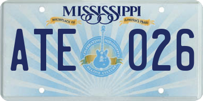MS license plate ATE026