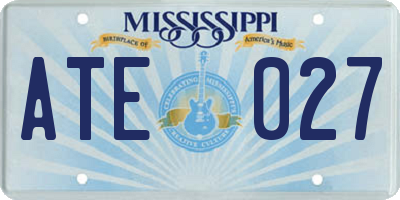 MS license plate ATE027