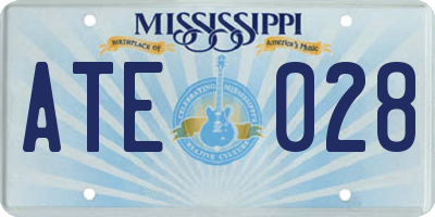 MS license plate ATE028