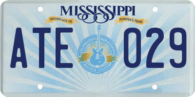 MS license plate ATE029