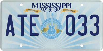 MS license plate ATE033