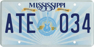MS license plate ATE034