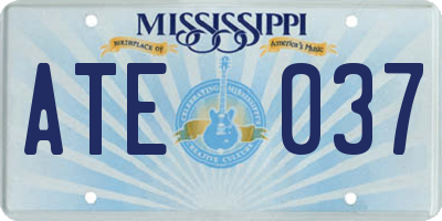 MS license plate ATE037