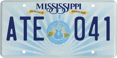 MS license plate ATE041