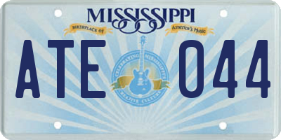 MS license plate ATE044