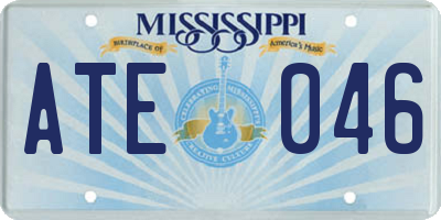 MS license plate ATE046