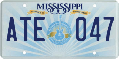 MS license plate ATE047
