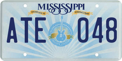 MS license plate ATE048