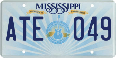 MS license plate ATE049