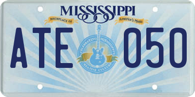 MS license plate ATE050