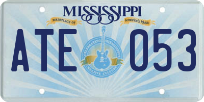 MS license plate ATE053