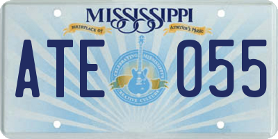 MS license plate ATE055