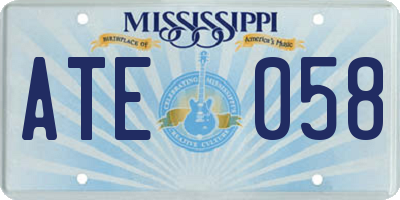 MS license plate ATE058