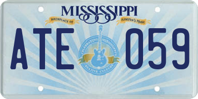 MS license plate ATE059