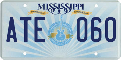 MS license plate ATE060