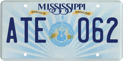 MS license plate ATE062