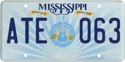 MS license plate ATE063