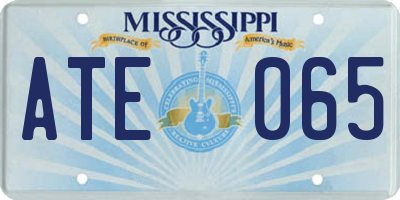 MS license plate ATE065