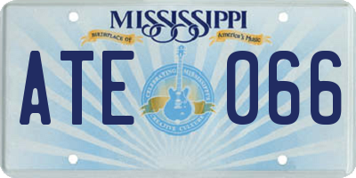 MS license plate ATE066