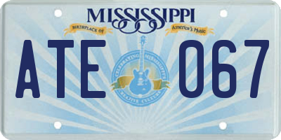 MS license plate ATE067