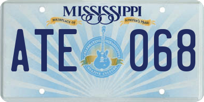 MS license plate ATE068