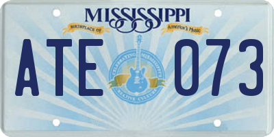 MS license plate ATE073