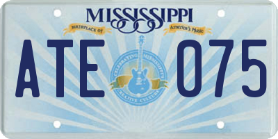 MS license plate ATE075