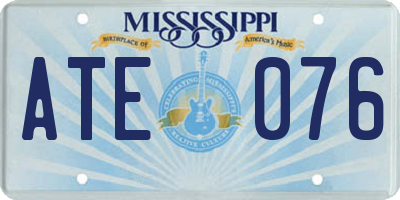 MS license plate ATE076