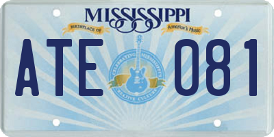 MS license plate ATE081